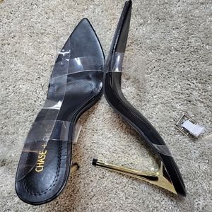CHASE + CHLEO Pointed Toe Clear Stiletto Heel